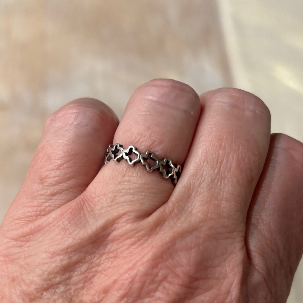 James Avery Silver Cross Pattern Ring